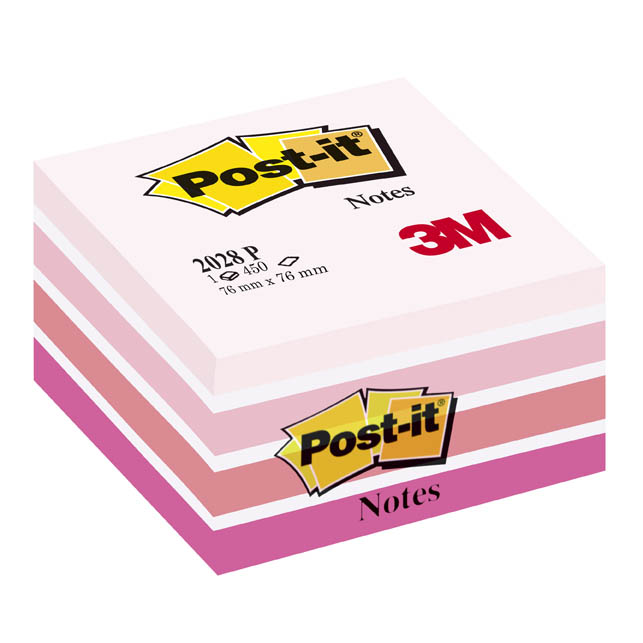Samolepicí bločky Post-it kostky - růžové odstíny / 450 lístků