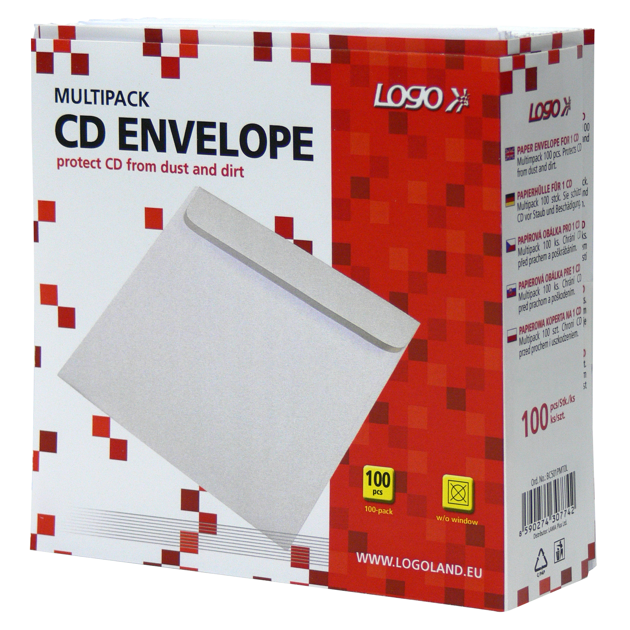 Obálky na CD / DVD - 100 ks / bílá / bez okénka