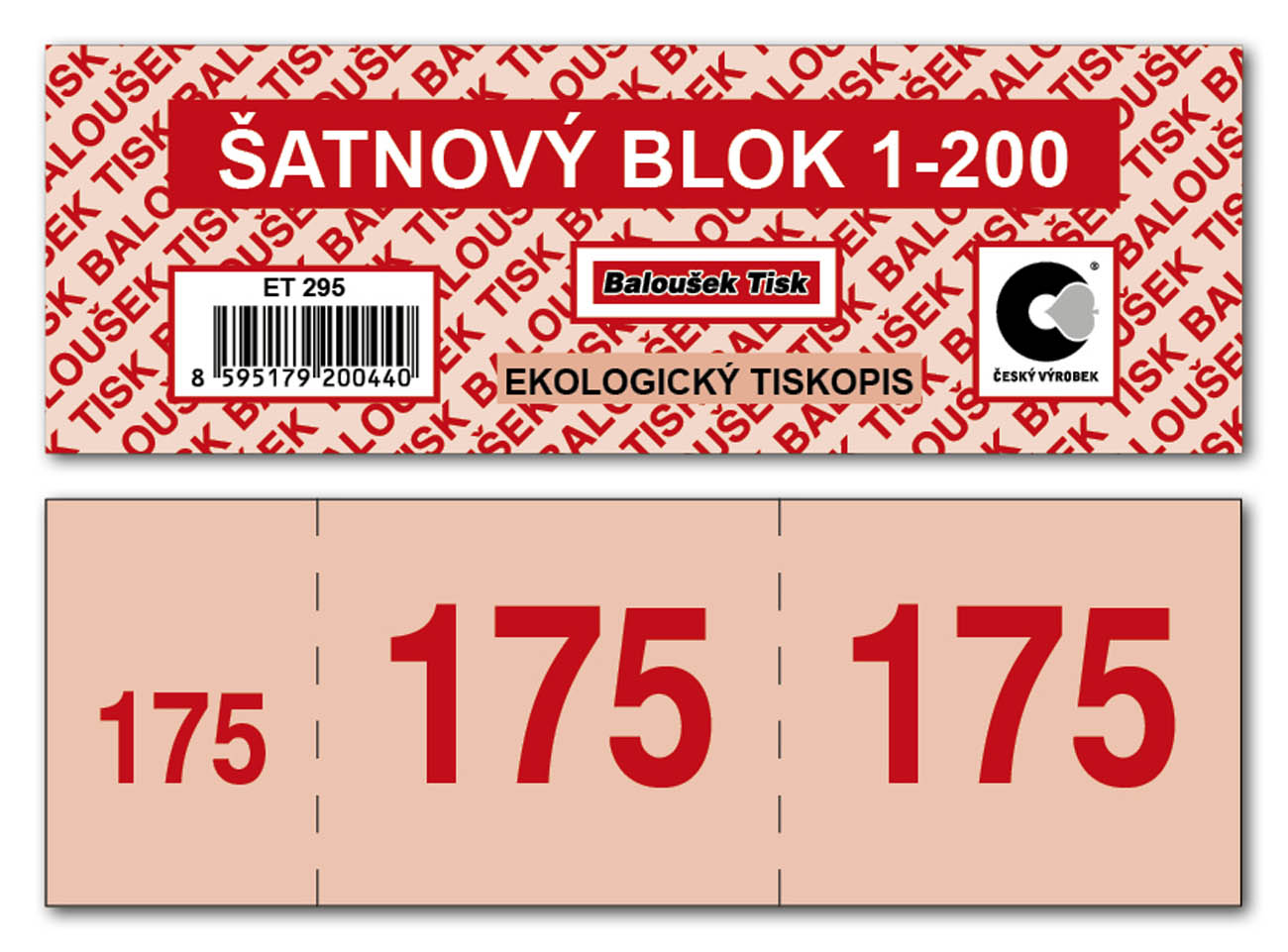 Baloušek šatnové bloky - 135 x 47 mm / 1-200 / 8 odstínů barev / ET295